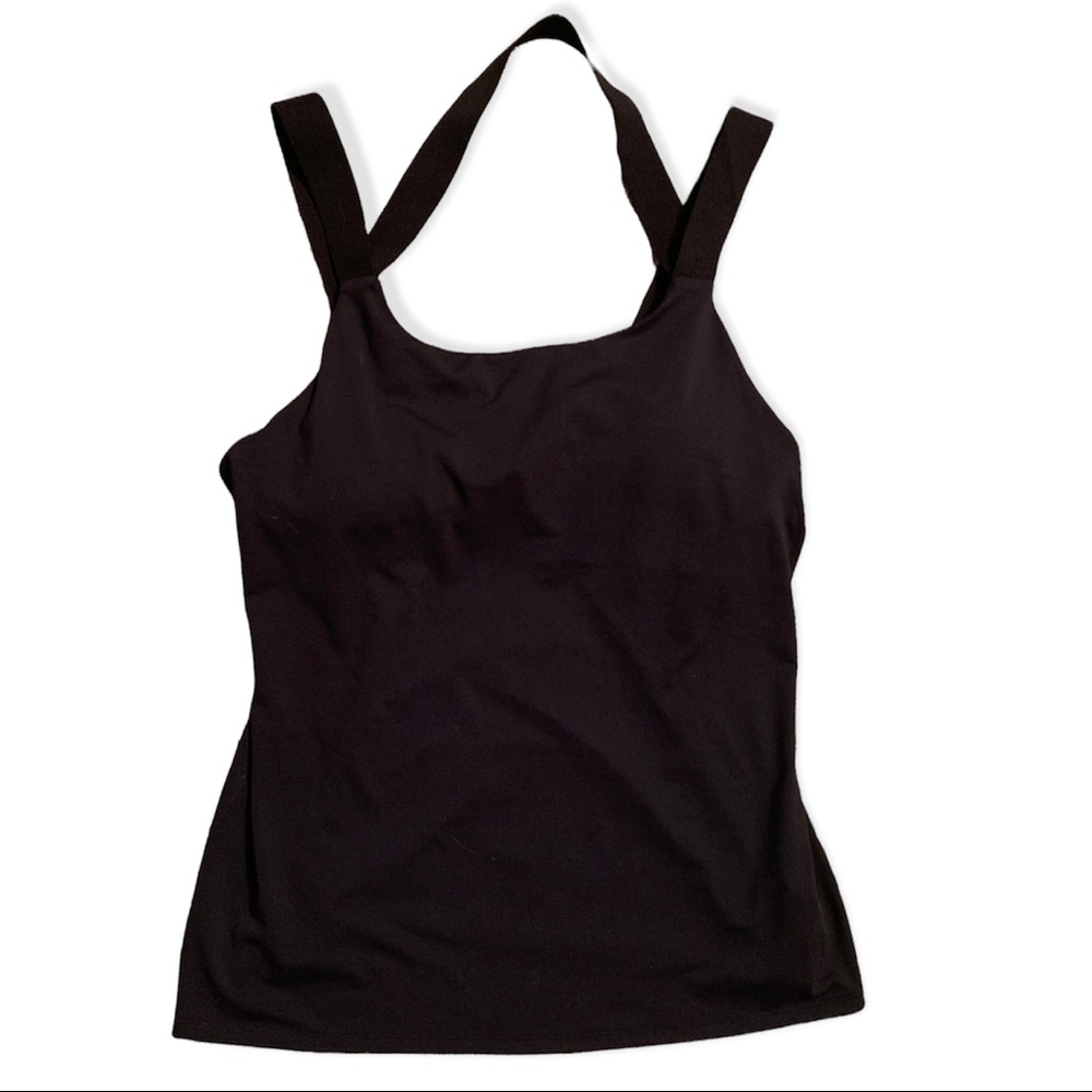 Black Fabletics Exercise Top. Shelf Bra.